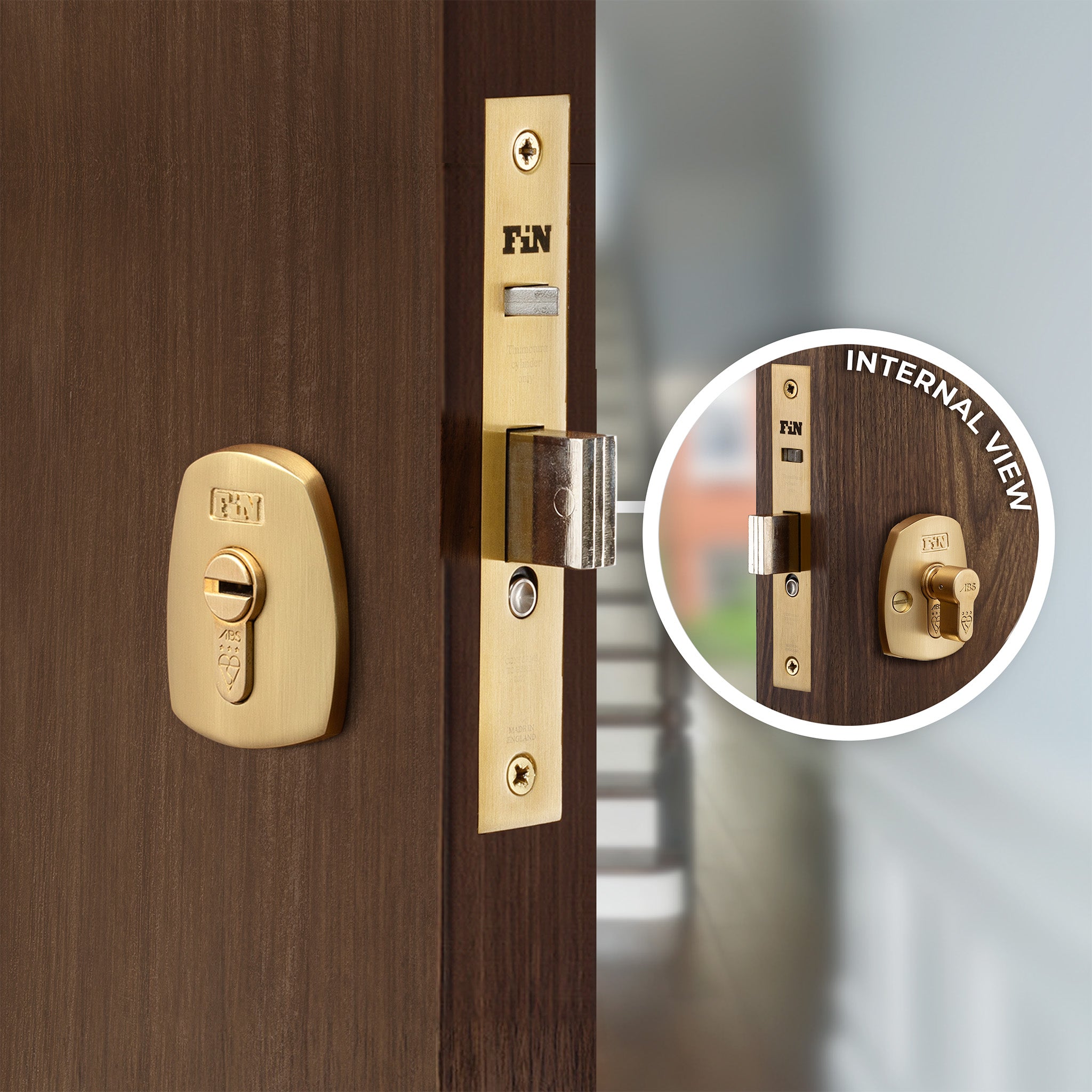Auto Deadbolt Nightlatch - Satin Brass – FinFort