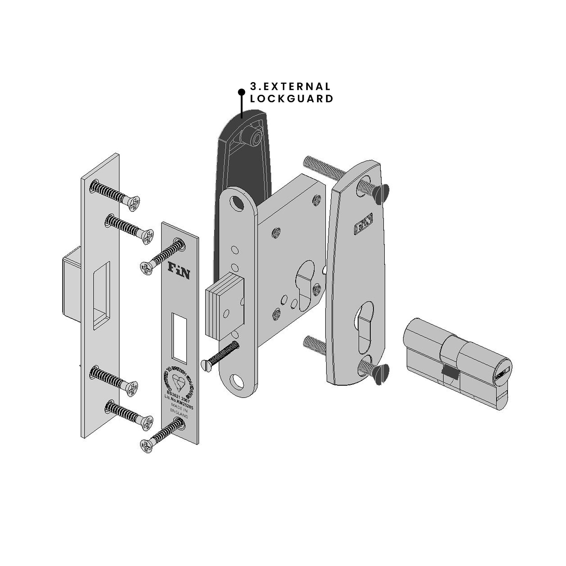Fin Lock Assembly Manual Deadbolt Parts – FinFort