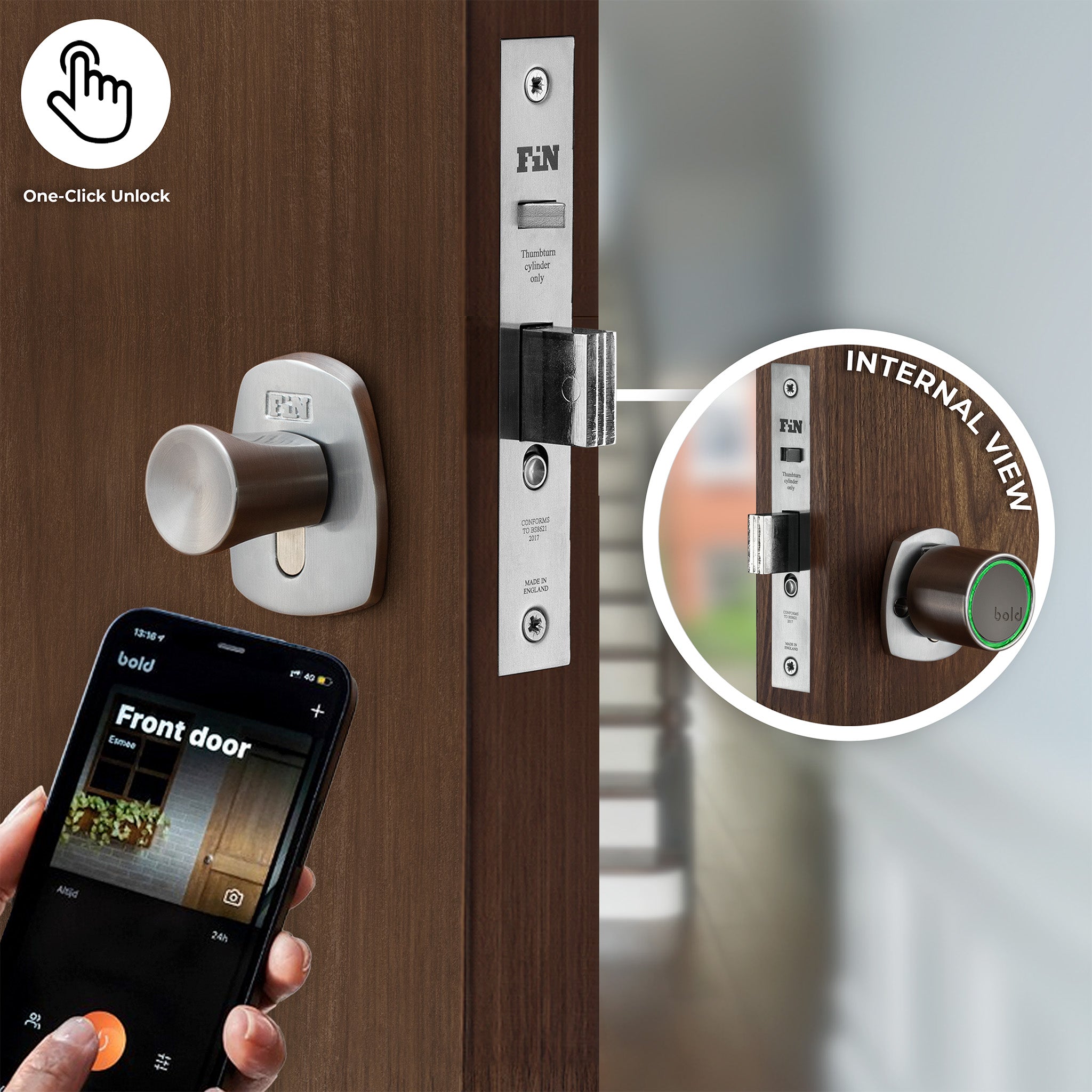 Smart Auto Deadbolt Nightlatch - Satin Chrome – FinFort Locks