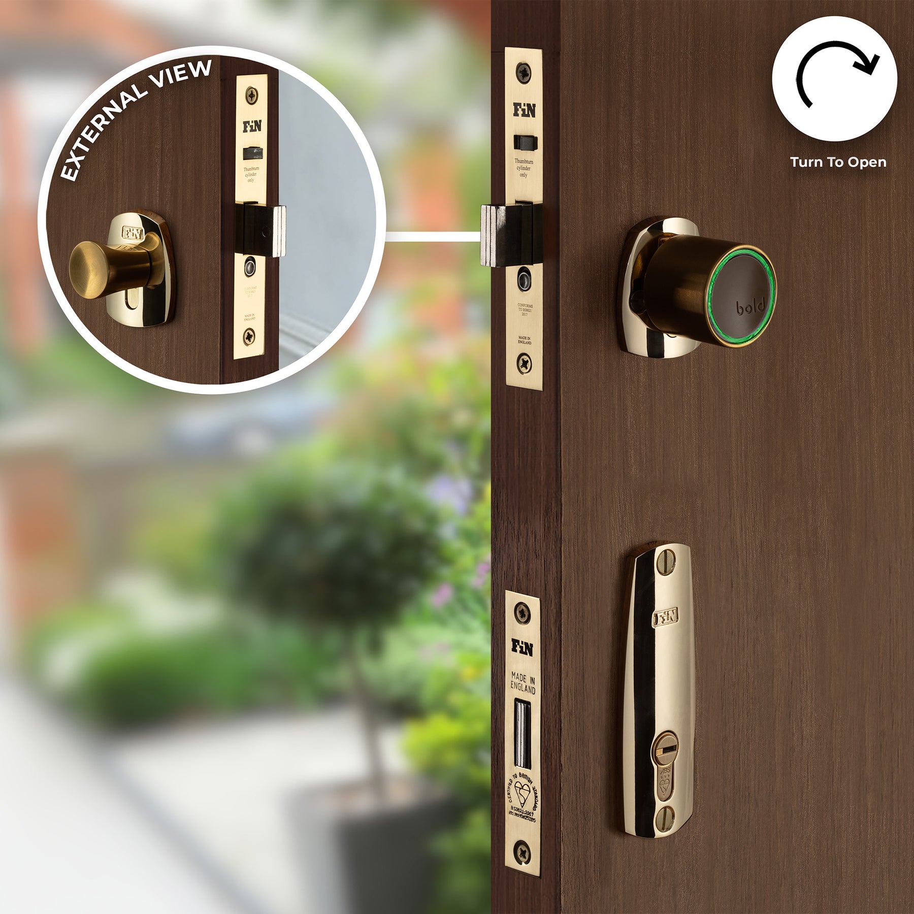 Smart Dual Door Lock Set - Polished Brass – FinFort Locks