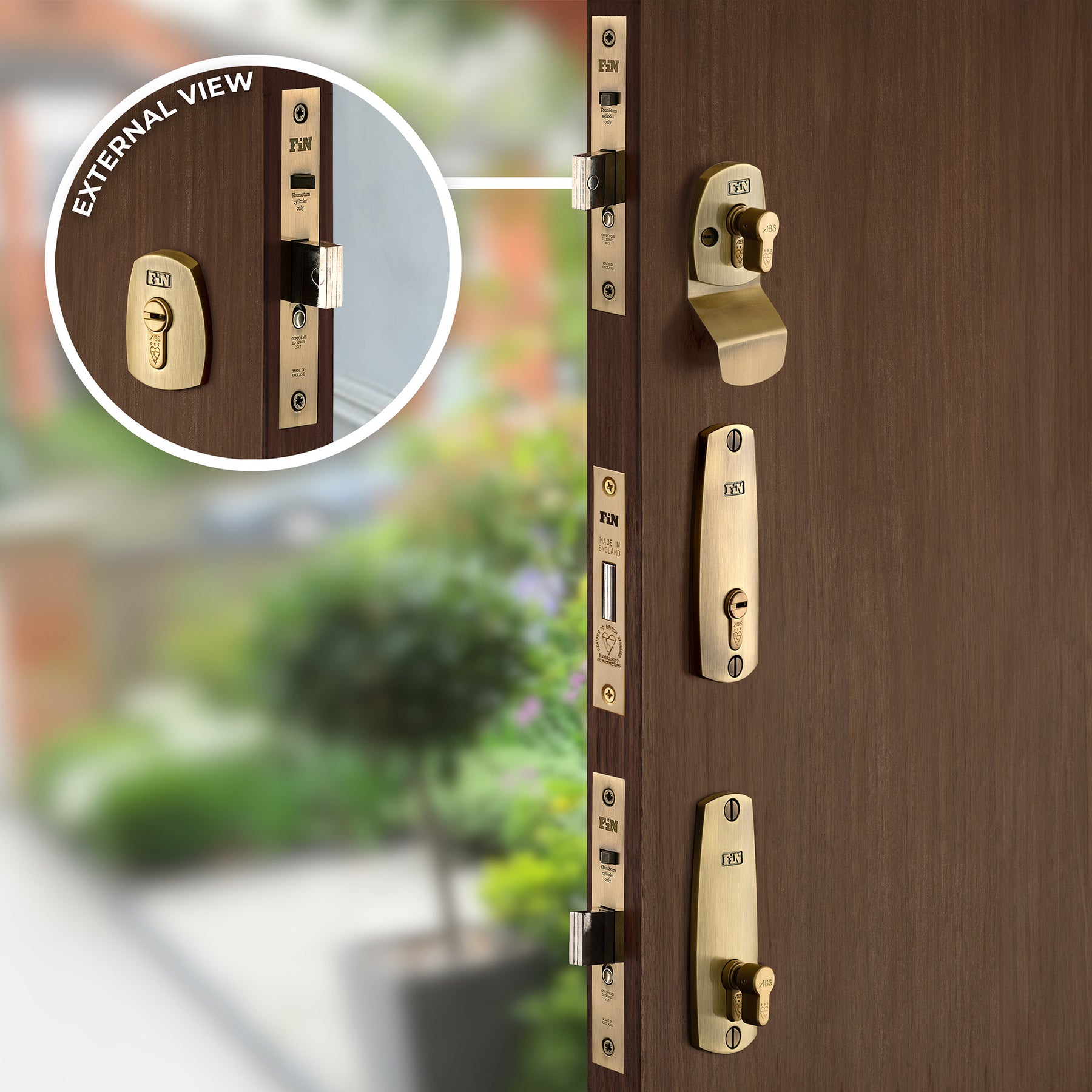 Triple Door Lock Set - Antique Brass – FinFort