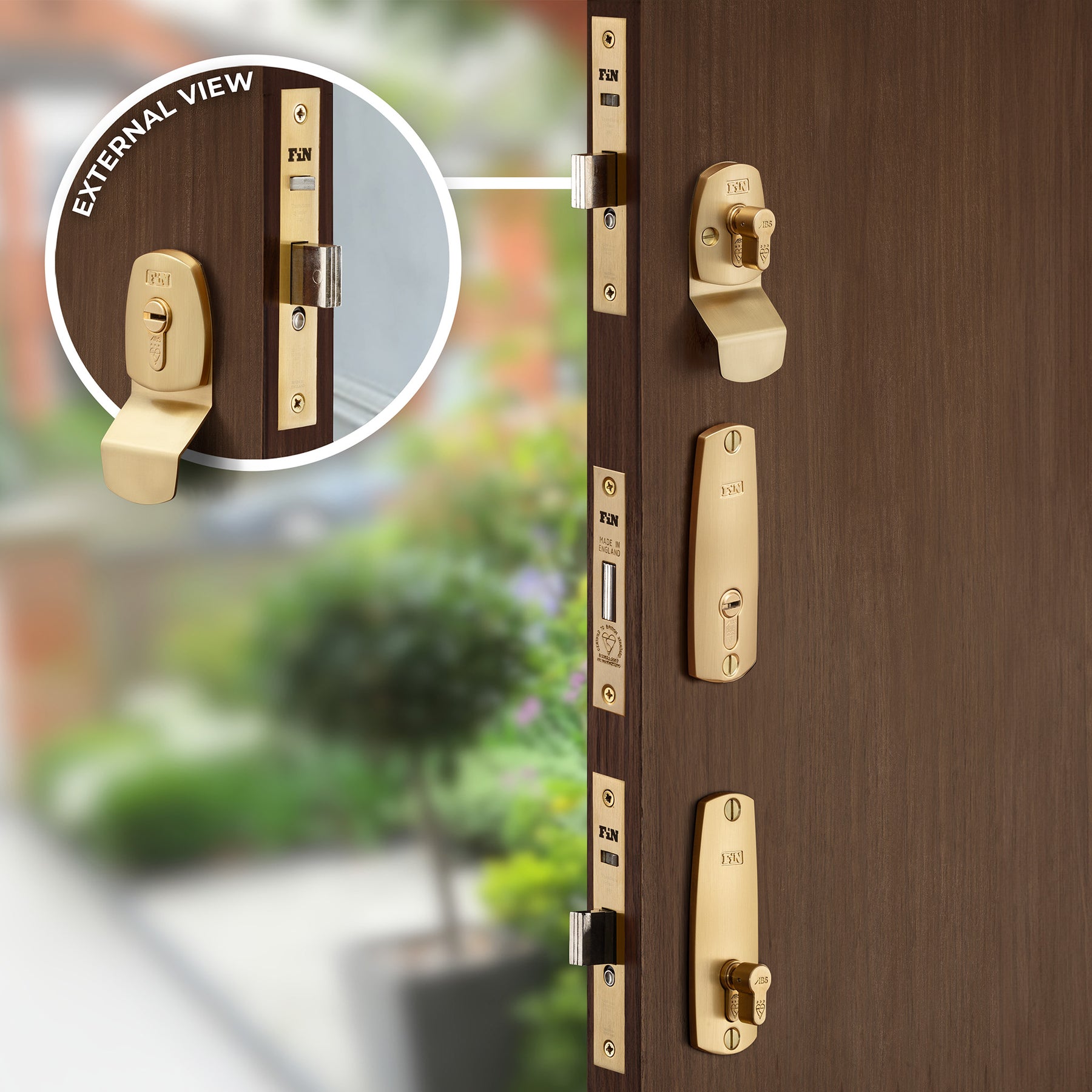 Triple Door Lock Set - Satin Brass – FinFort